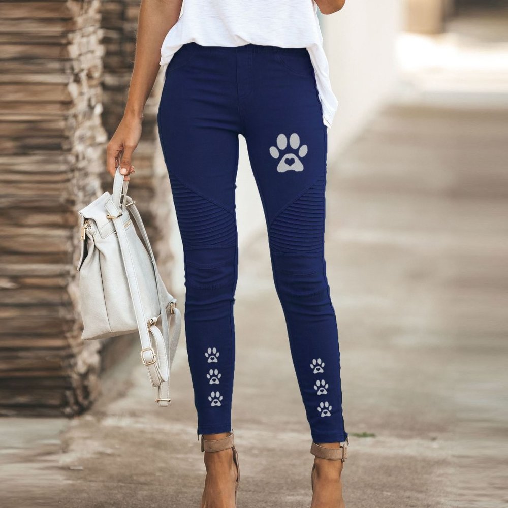 Zipper Slim Leggings Tight Women Long streetwear